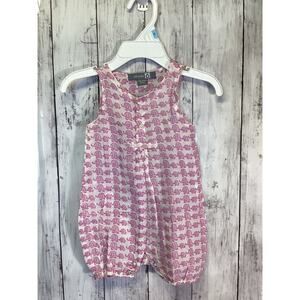 Shade Simple Joys Shortie Romper Pink Elephant Print Size Small
